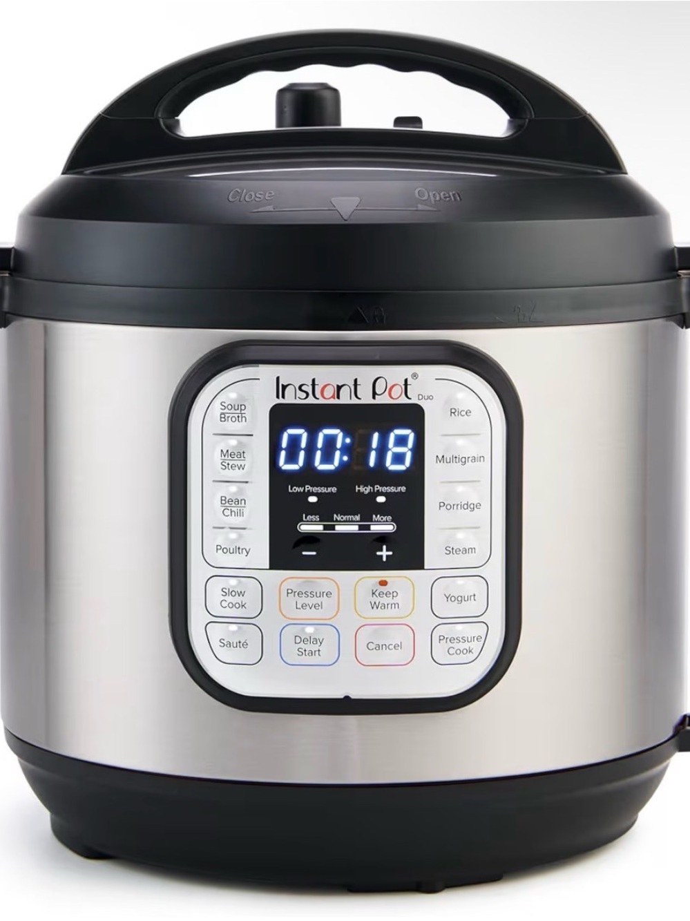 Instant Pot Duo Electric Pressure Cooker - Stainless Steel/Black 6 qt 6qt